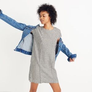Madewell Stripe-Play Button-Back Tee Dress